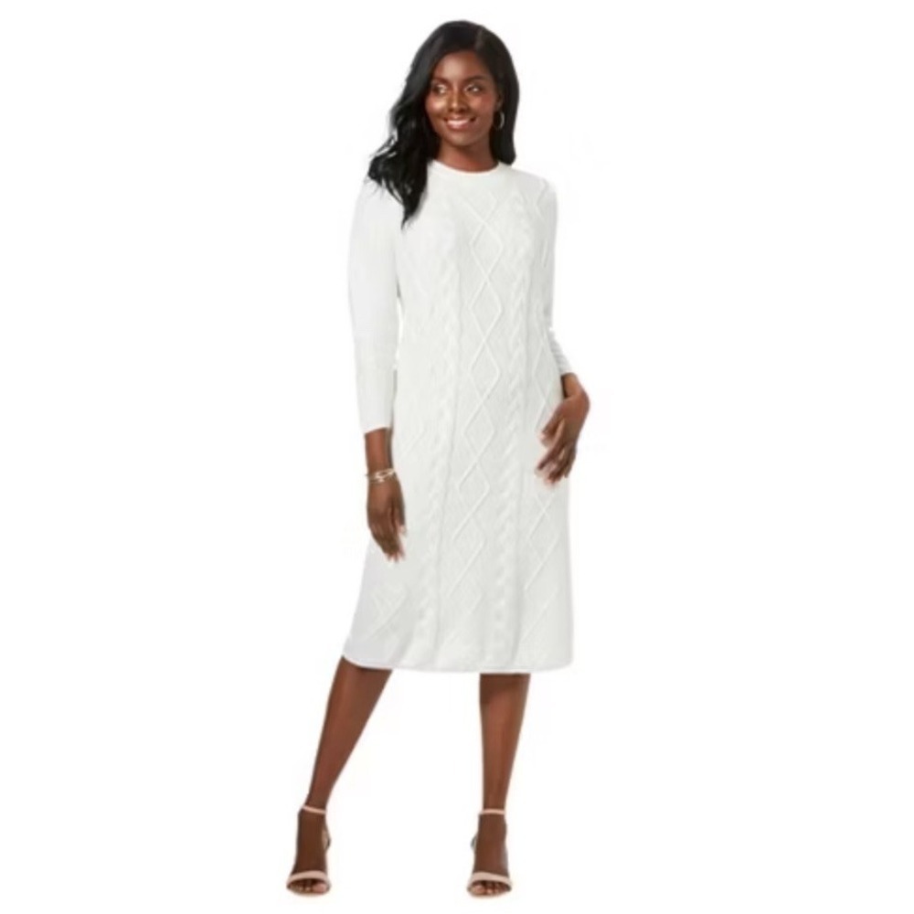 Jessica London Women's Plus Size Cable Sweater Dress 14/16